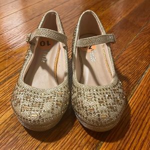 Size 10 c Gold Sparkle Heels